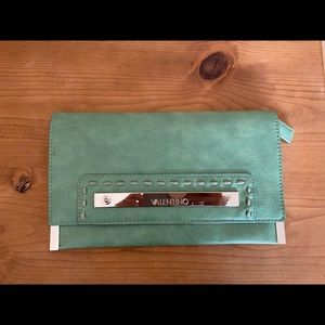 Mario Valentino Cocktail purse- teal/silver